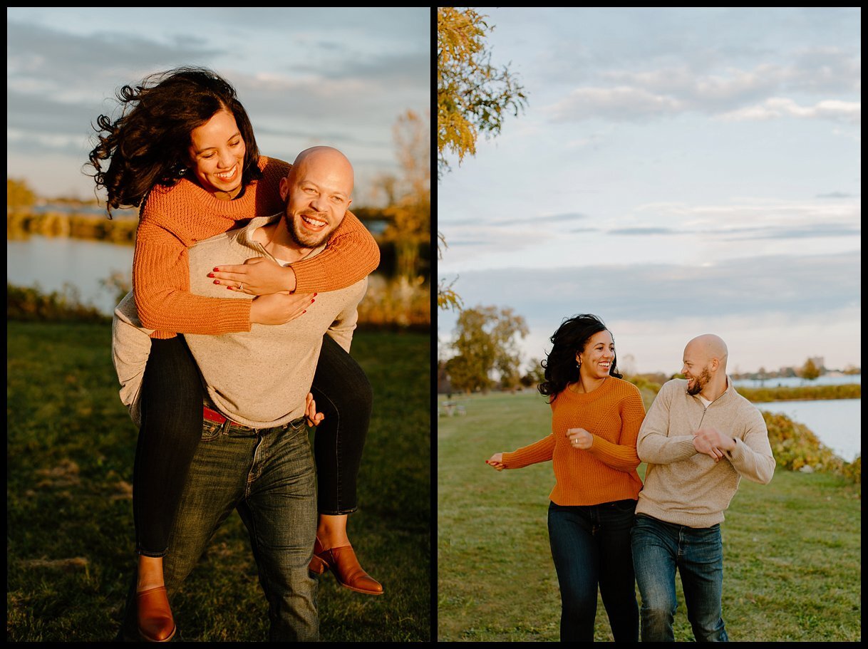 For your engagement or couples session, the best thing you can do is give yourself permission to have fun, be silly and let loose. That alone will lead to more authentic and lively photos than any posing tip!