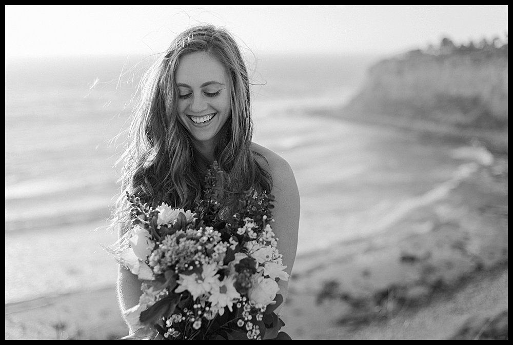  Black and white photo of Los Angeles bride 