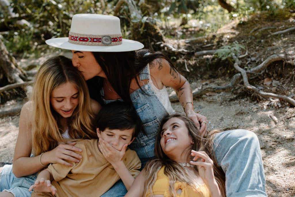 free-spirited family photo in the Smoky mountains