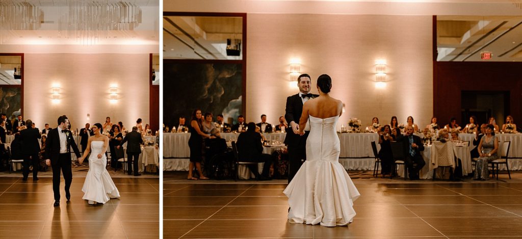 bride and groom during their first dance 