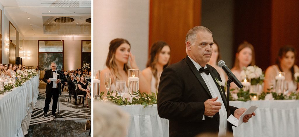 father giving a wedding toast 